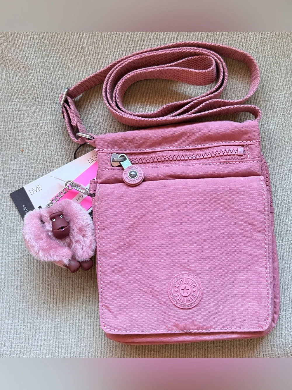 KIPLING Nylon New Eldorado Crossbody Bag Kind Rose NWT